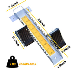Vaolvpant detail of rail markings for quick, repeatable plate adjustment