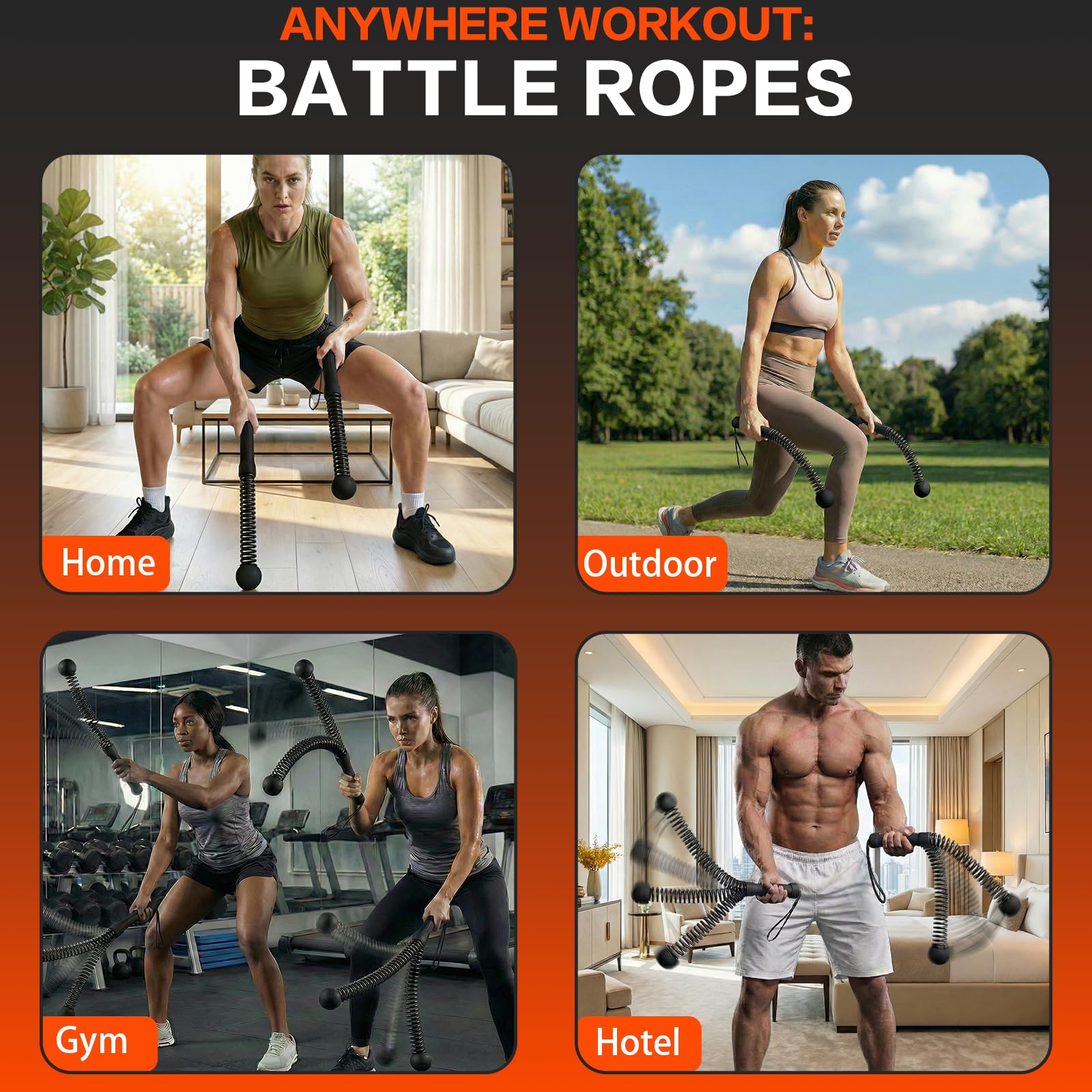 Varillo outdoor park workout scene showing portable cordless training freedom