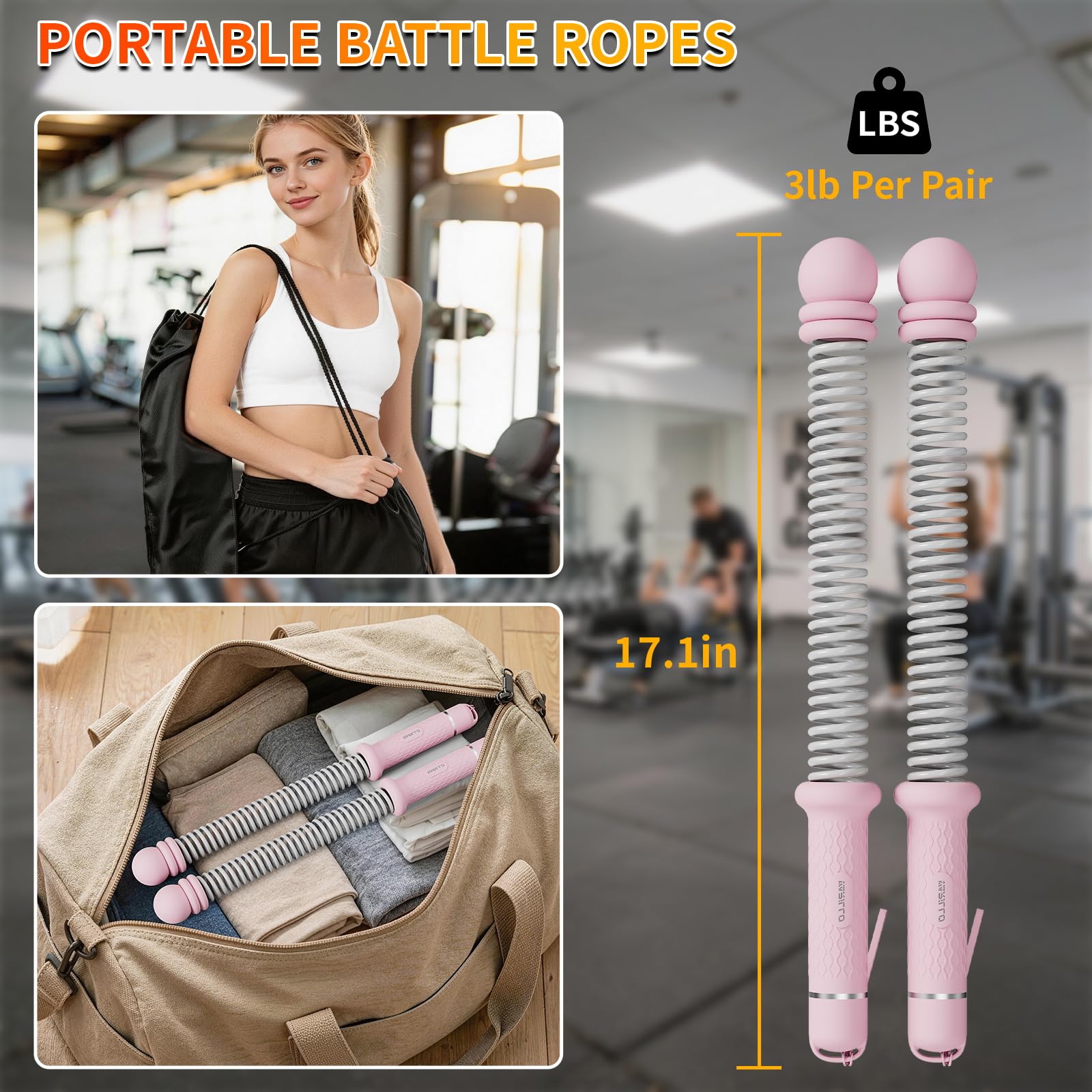 Varillo park workout showing portable cordless battle ropes for outdoor training
