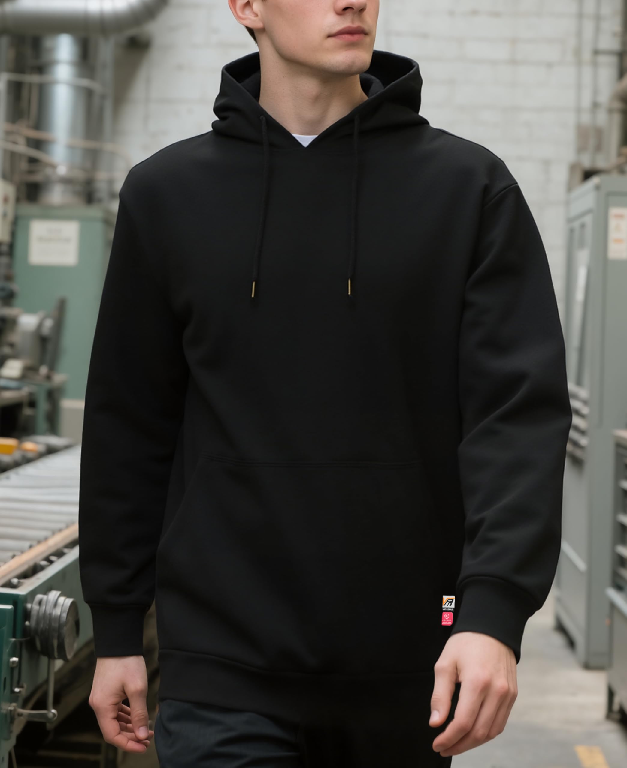 VATRENUS hood detail with seam and FR stitching for safety