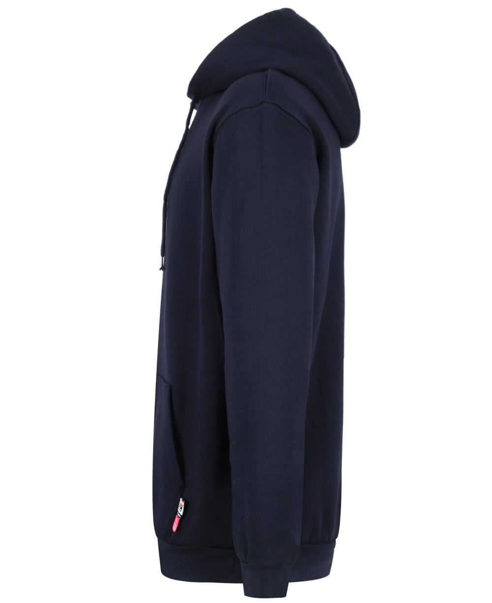 VATRENUS model wearing hoodie on a jobsite demonstrating workplace-ready safety and mobility