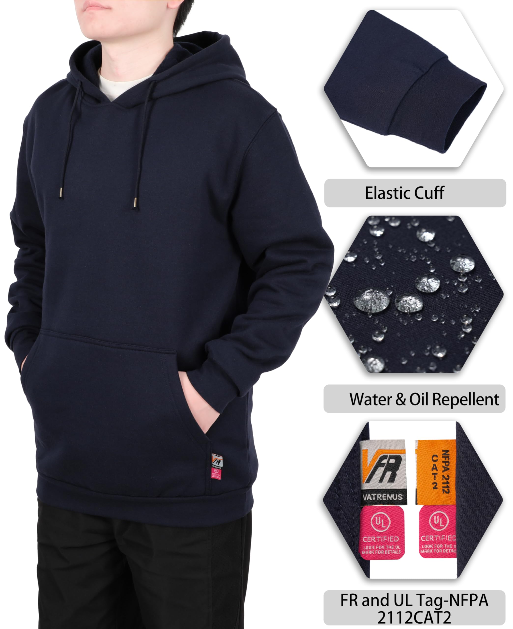 VATRENUS detailed view of FR sewing threads and secure seams for durable protection