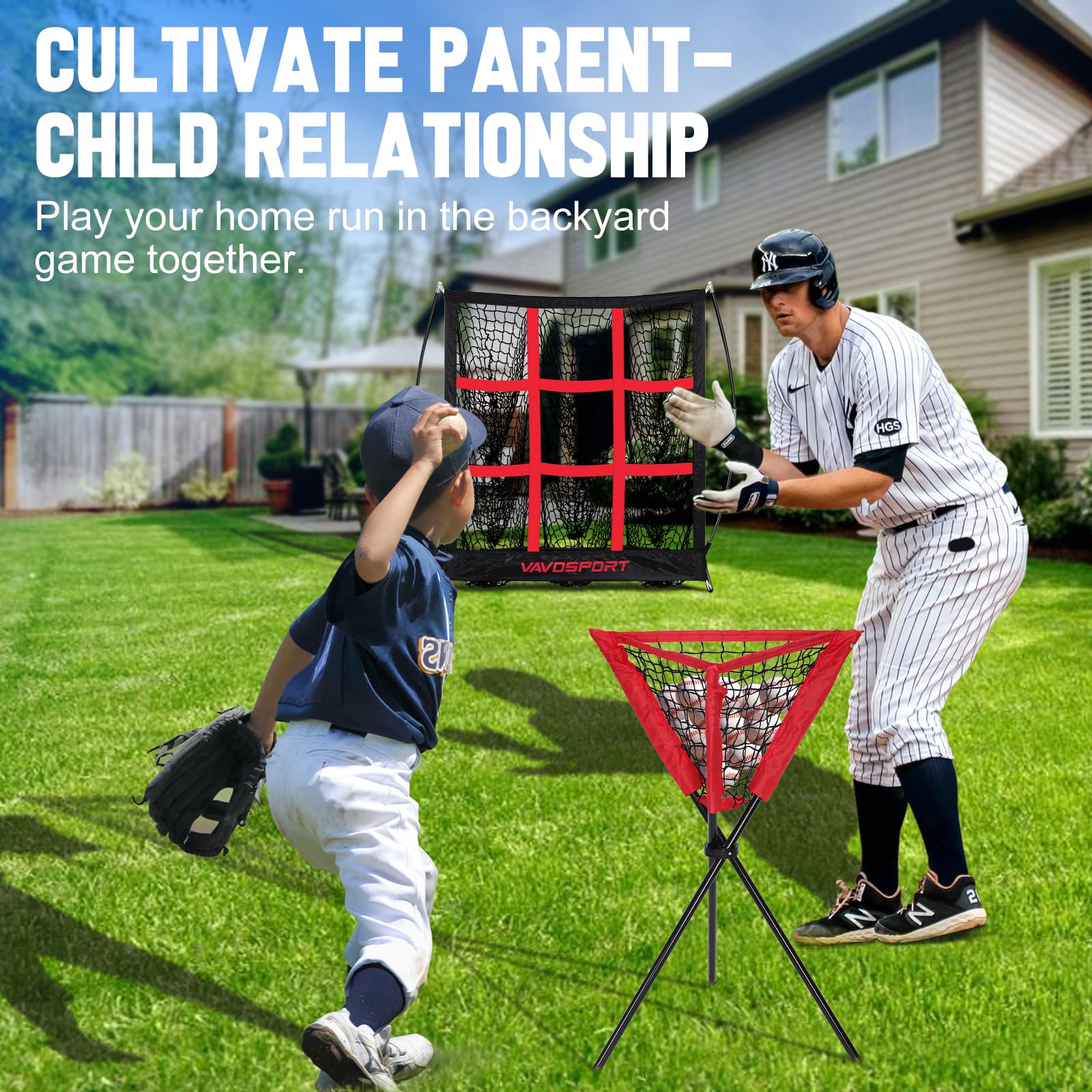 VAVOSPORT player using pitching net to practice accuracy and consistent reps