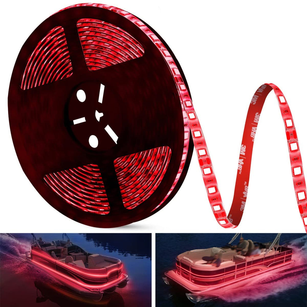 Vbakor front packaging showing 25ft red LED kit and included accessories for easy setup