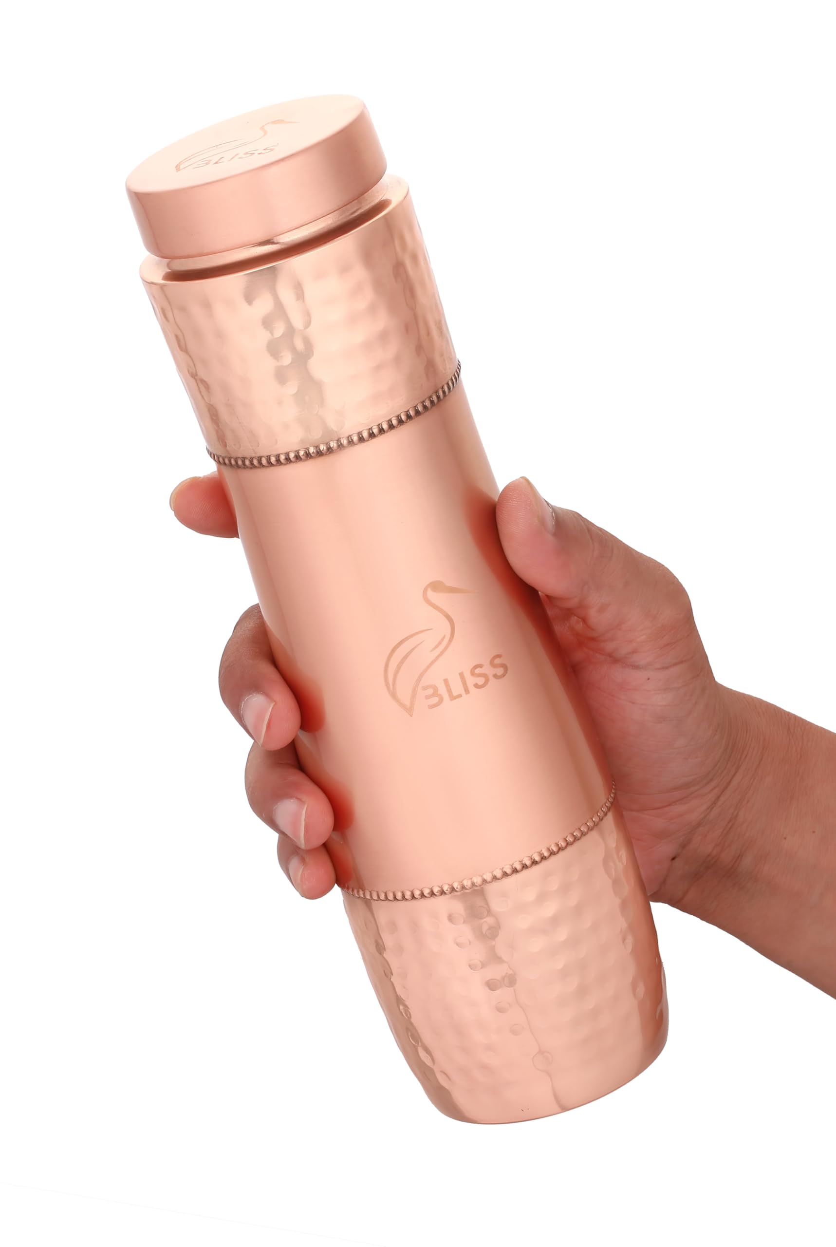 VBLISS held in hand for scale showing 32 oz capacity and portability benefit