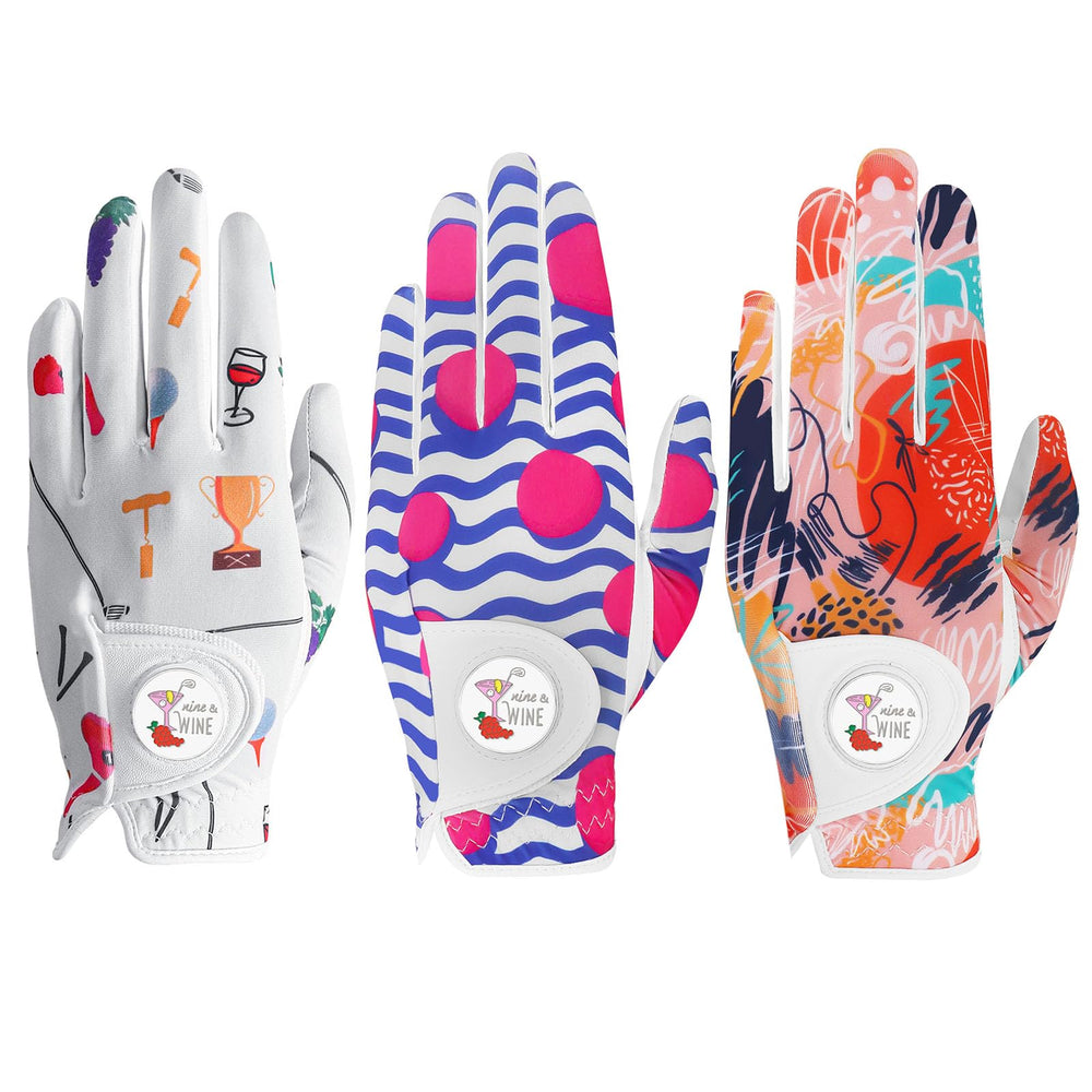 VEASAERS front view of three-pack gloves showing colors and secure fit benefit