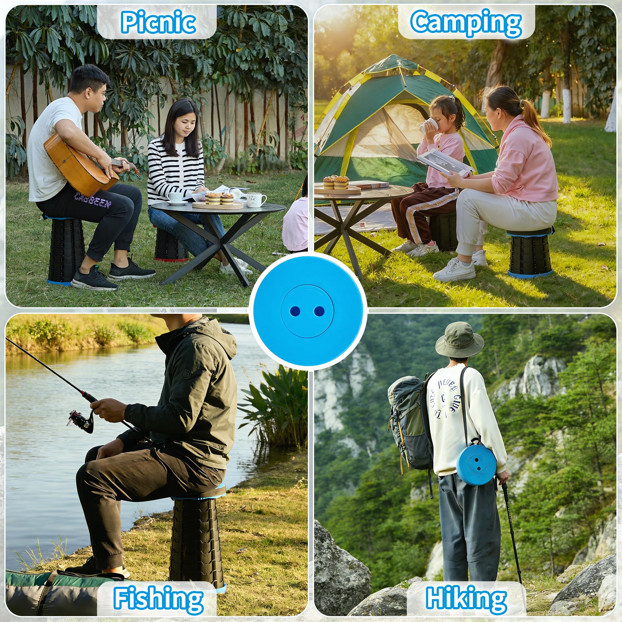 VECELO stool height comparison demonstrating adjustable positions and versatility