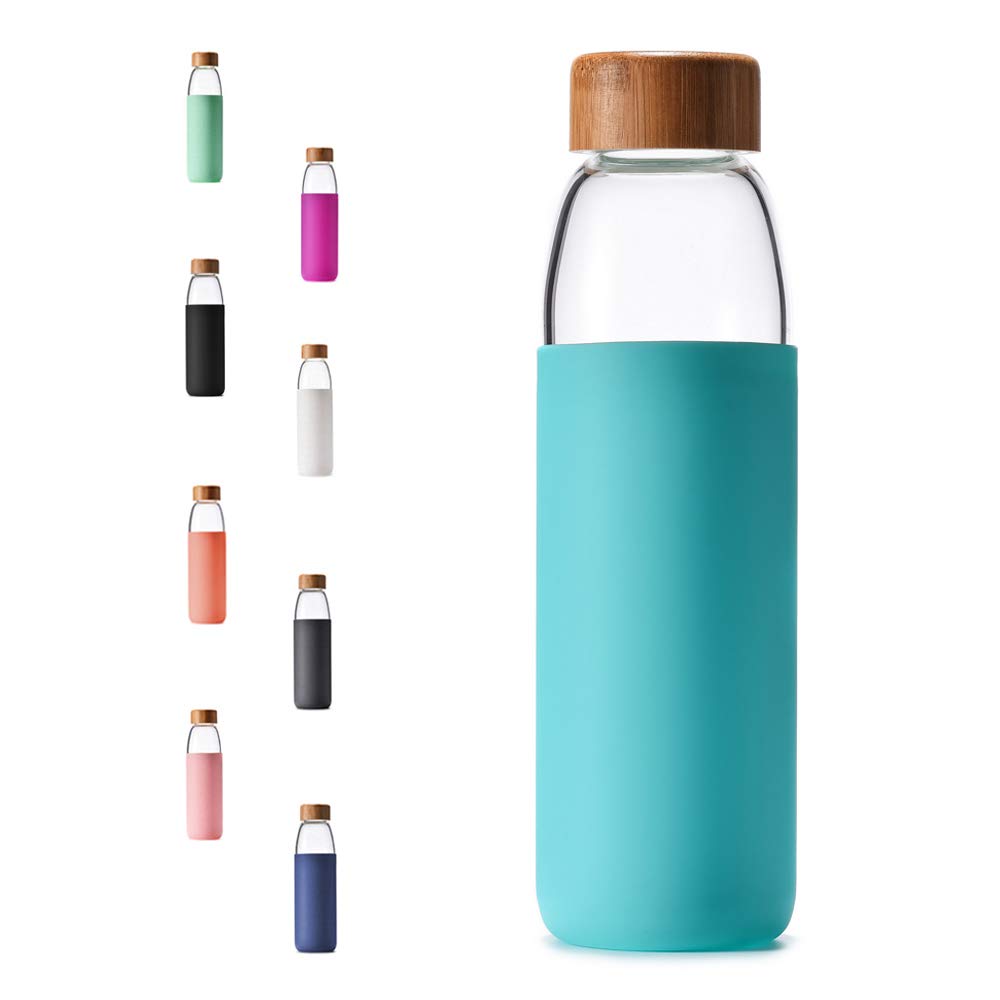 veegoal front view clear glass bottle showing sleek design and purity