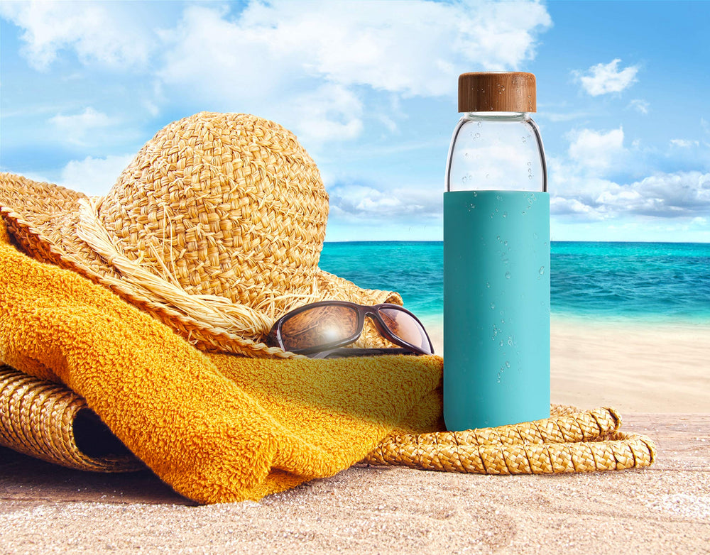 veegoal bottle inside gym bag showing portable, refill-ready convenience
