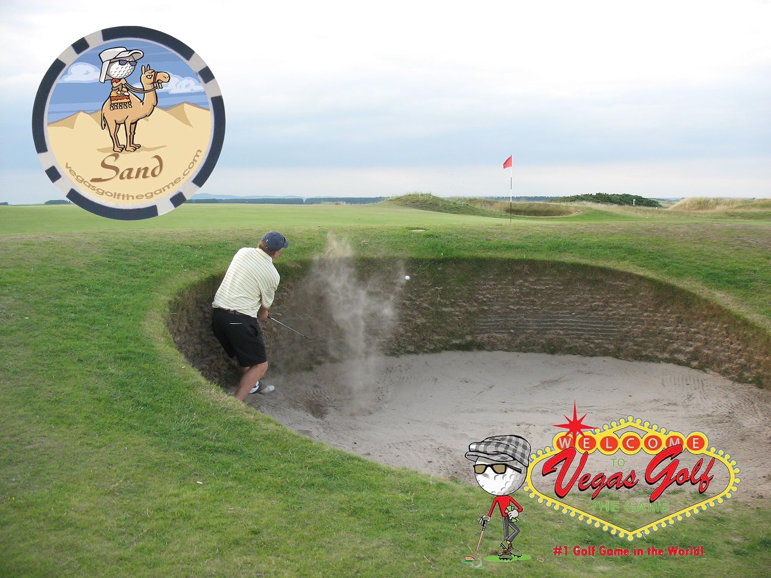 Vegas Golf chips stored in a golf bag pocket for easy-course portability