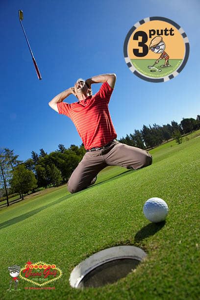 Vegas Golf four players drawing chips on the tee for fast social play
