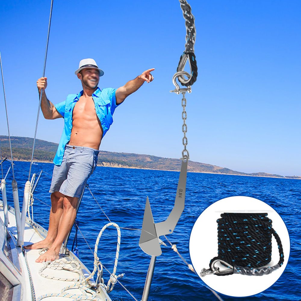 VEITHI anchor rope on dock with boat in background showing real-world reliability