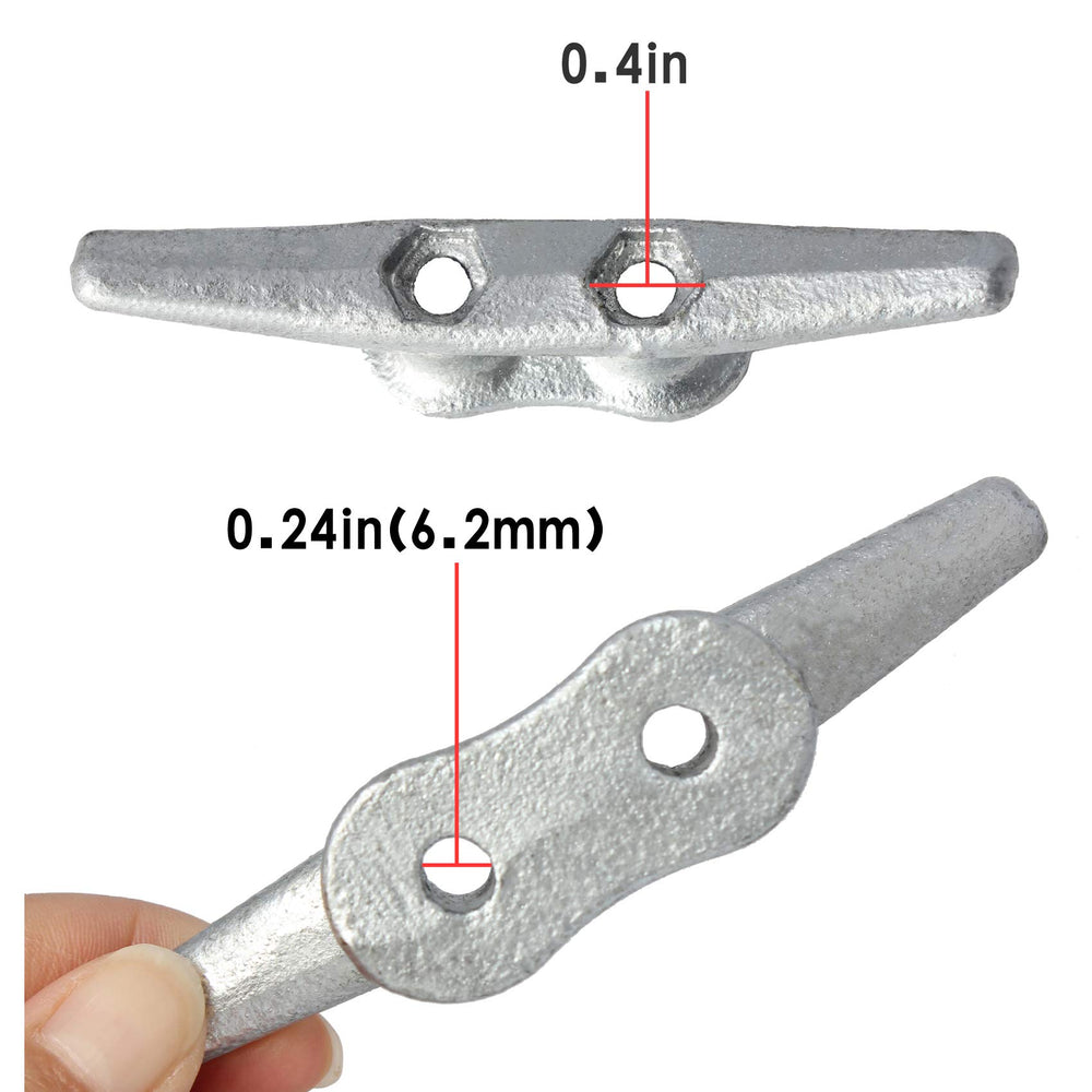 VEITHI cleat beside ruler showing 4-inch size and proportions for correct fit