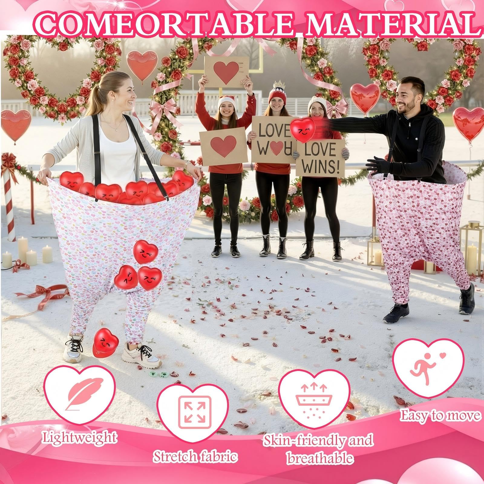 Velmitten heart ball close-up with printed romantic phrase for playful prompts