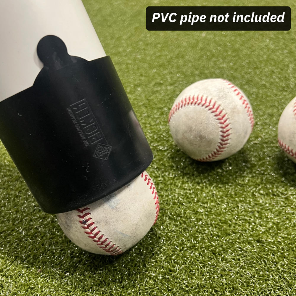 VELO by The Bullpen Training tool attached to 3-inch perforated PVC demonstrating ready-to-use setup