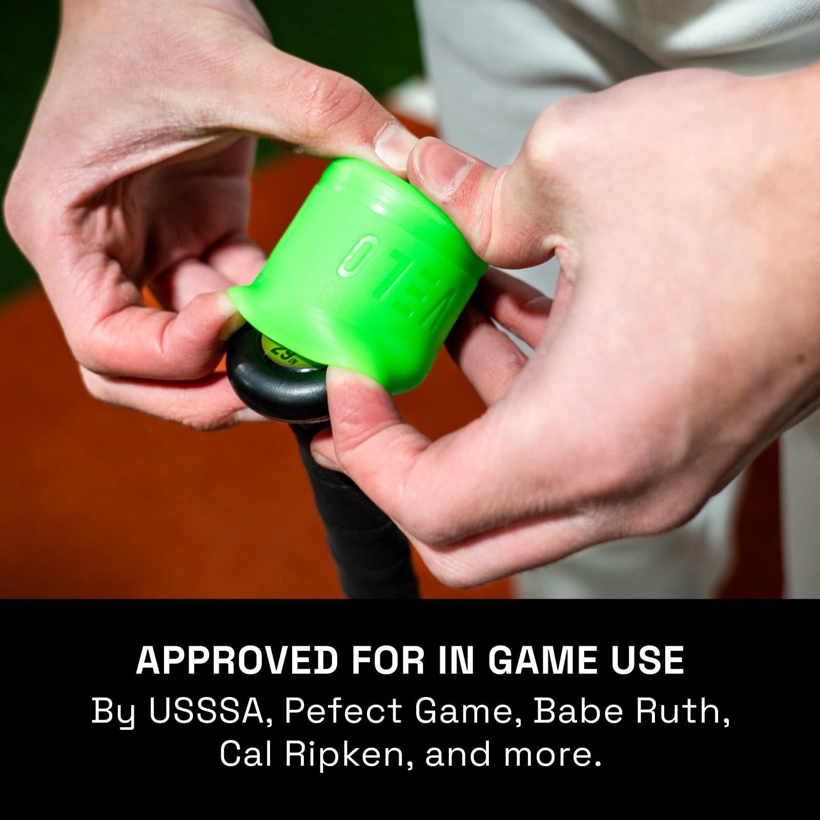 VELO Sports player using Velo Puck while swinging showing smoother plane