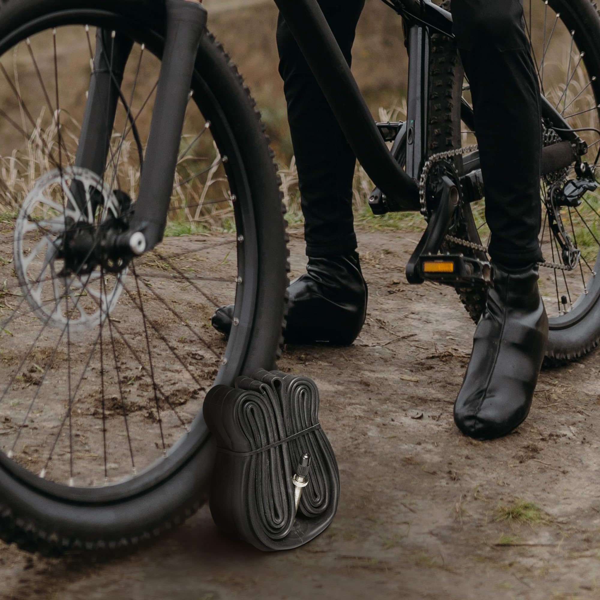 VeloTubes four-pack in a cycling bag during a group ride showing convenience and spare preparedness