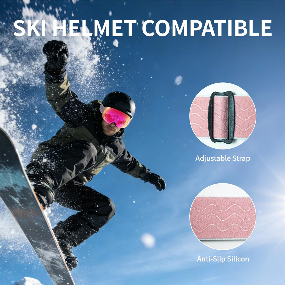 Veltuno goggles worn by snowboarder showing clear view and UV protection