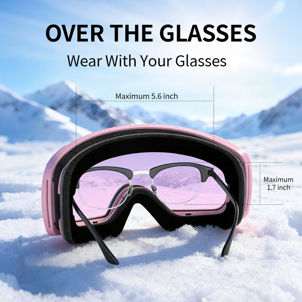 Veltuno goggles over prescription glasses demonstrating OTG compatibility benefit