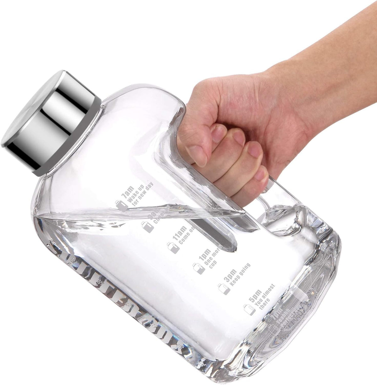 VENNERLI front view clear bottle showing full 74oz capacity and easy pour