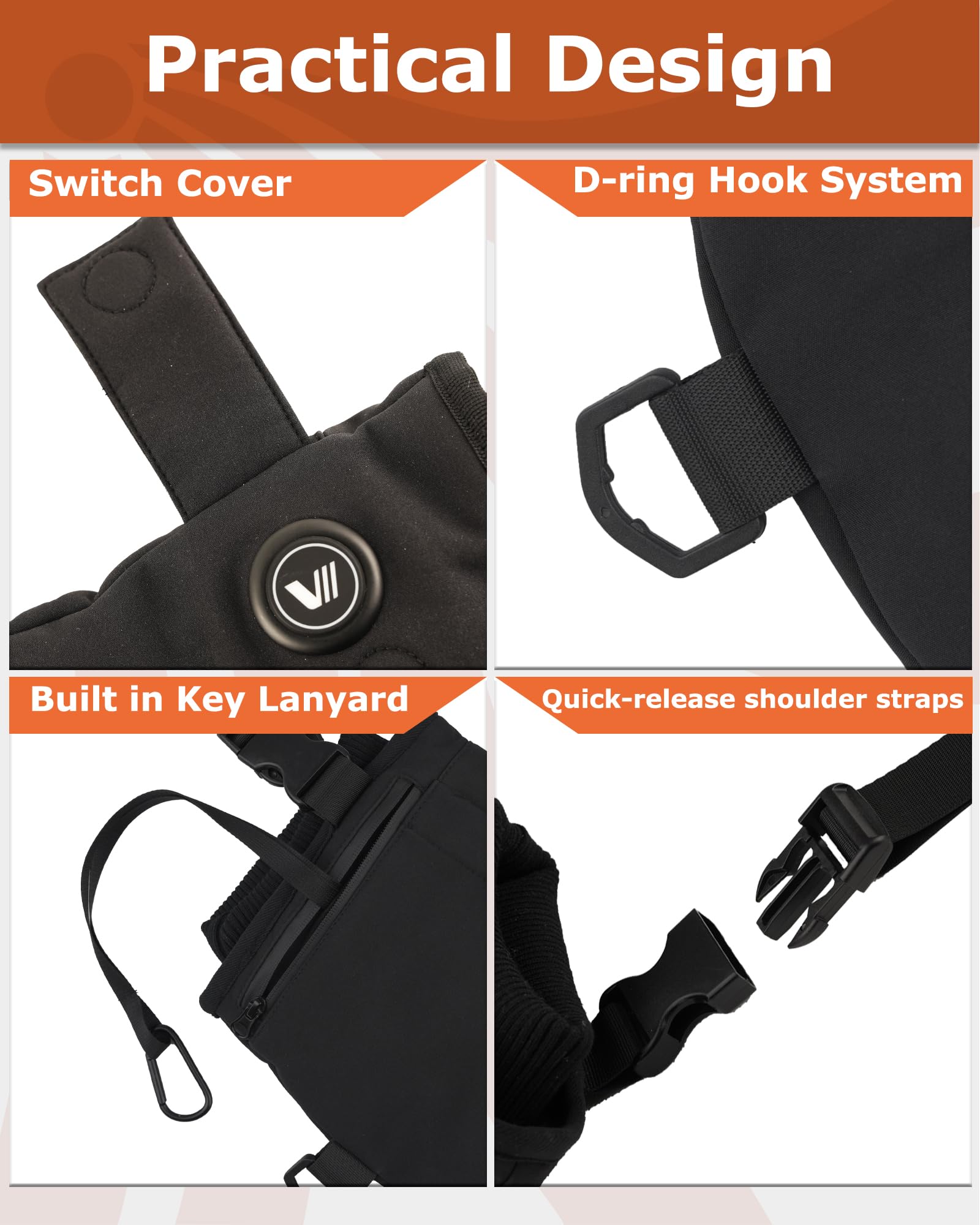 Venustas muff in use at an outdoor event providing hands-free warmth