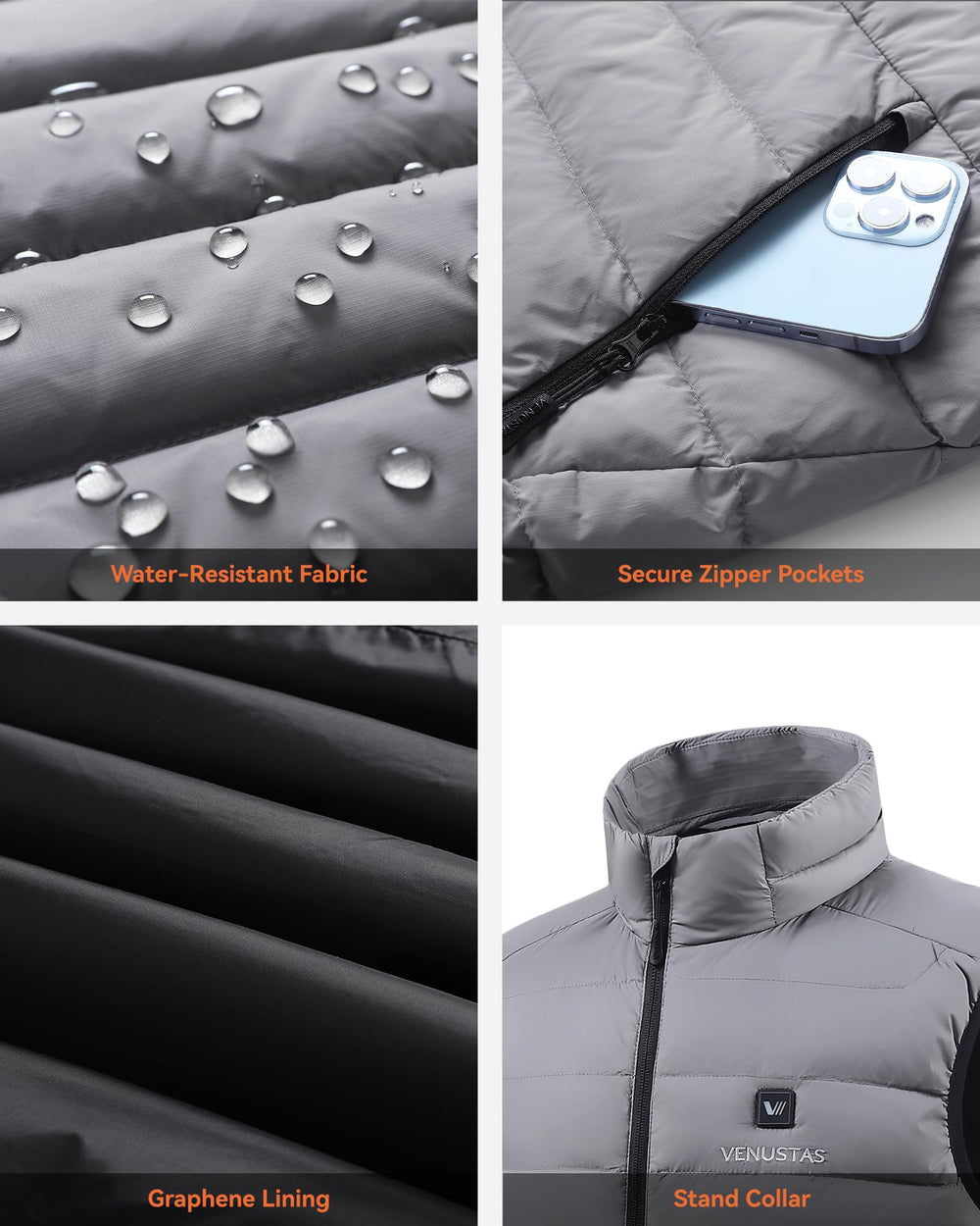 Venustas packed vest in backpack highlighting packability and travel benefit