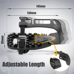 Venzo cage with sneaker in use demonstrating secure grip and comfortable ride benefit