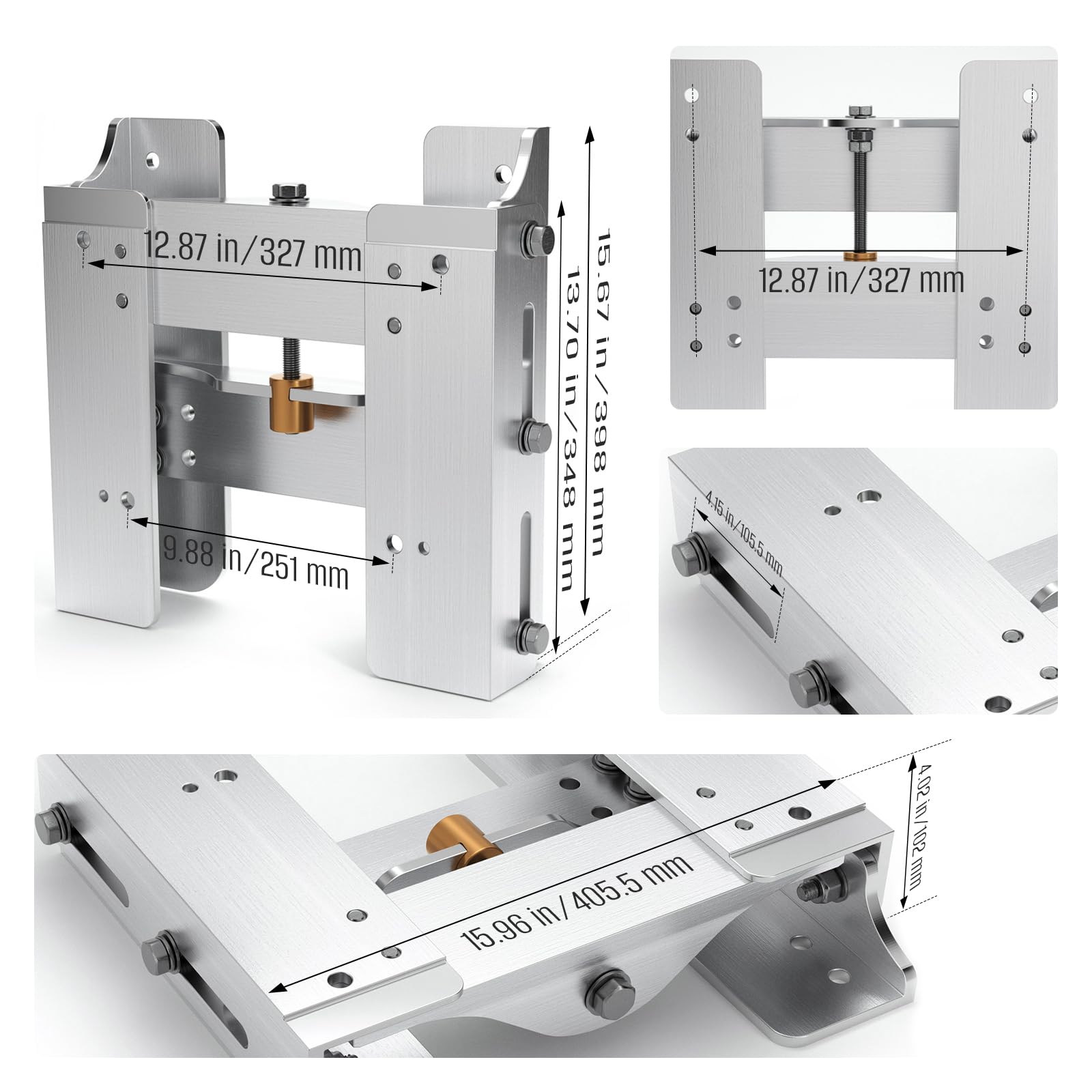 VEPURLT side profile assembly illustrating setback and vertical travel advantage