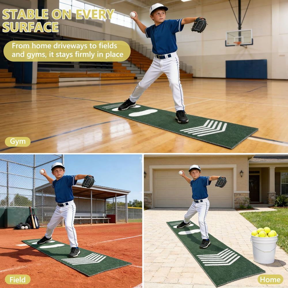 Vercxlyra mat beside baseball bat showing 54-inch scale for accurate placement