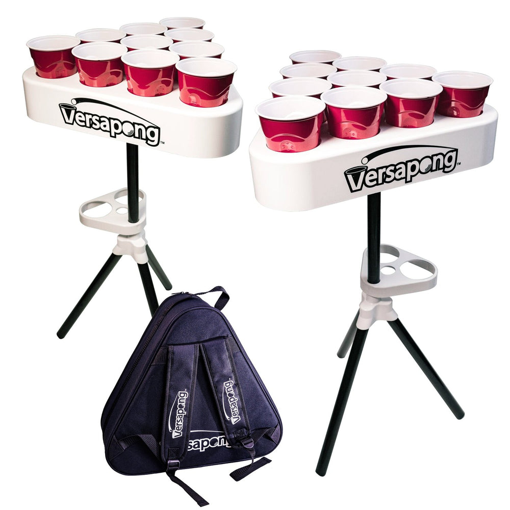 Versapong front packaging showing full kit and travel case benefit portability