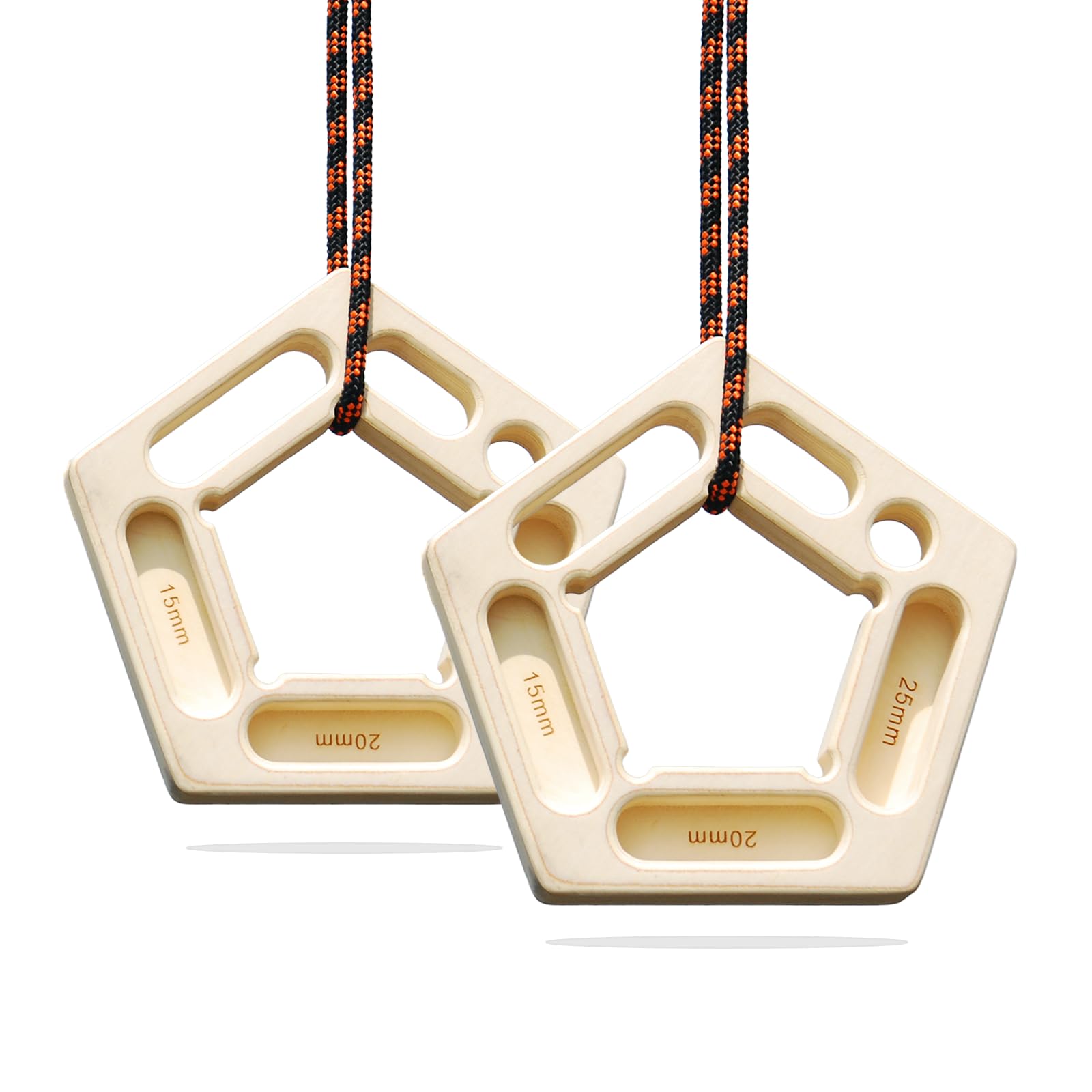 VERTIPEAK front view of two wooden hangboards showing compact design and travel readiness