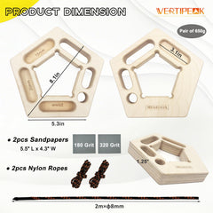 VERTIPEAK hangboard held in hand to show size and portability benefit for travel