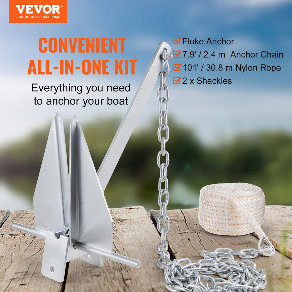 VEVOR anchor fluke close-up highlighting hardened jaws and bite