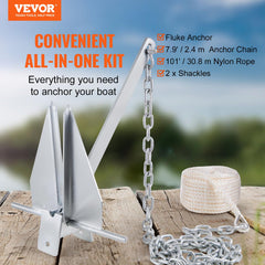 VEVOR anchor fluke close-up highlighting hardened jaws and bite