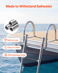 VEVOR folded ladder stored flat on deck saving space and reducing trip hazards