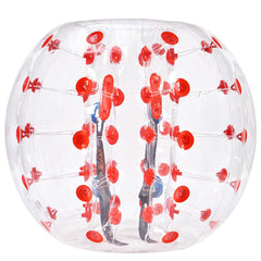 VEVOR bumper ball front view showing full inflated shell and bright color benefits safe play