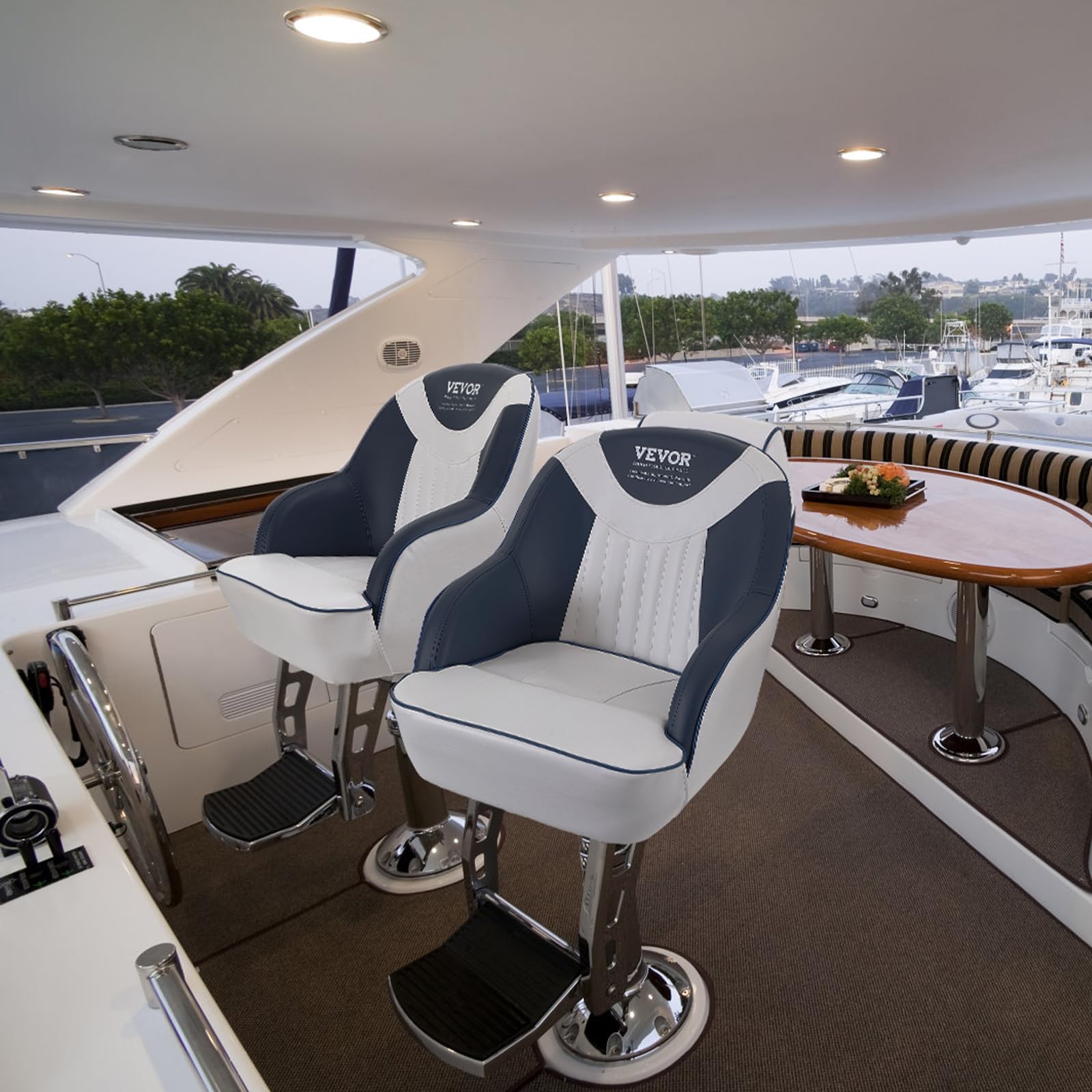 VEVOR captain seat in fishing boat providing fatigue-reducing support