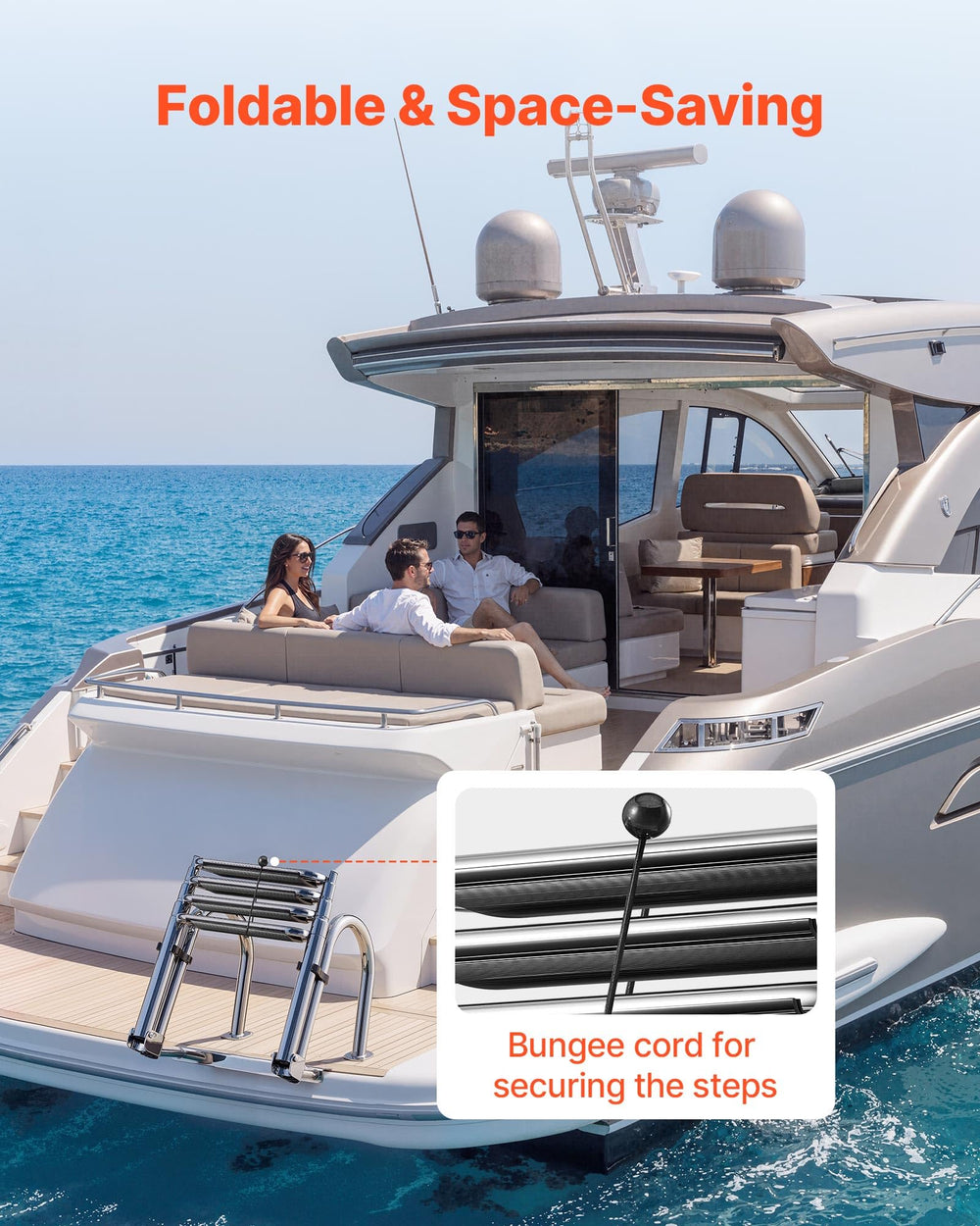 VEVOR ladder installed on dock demonstrating versatile mounting and access