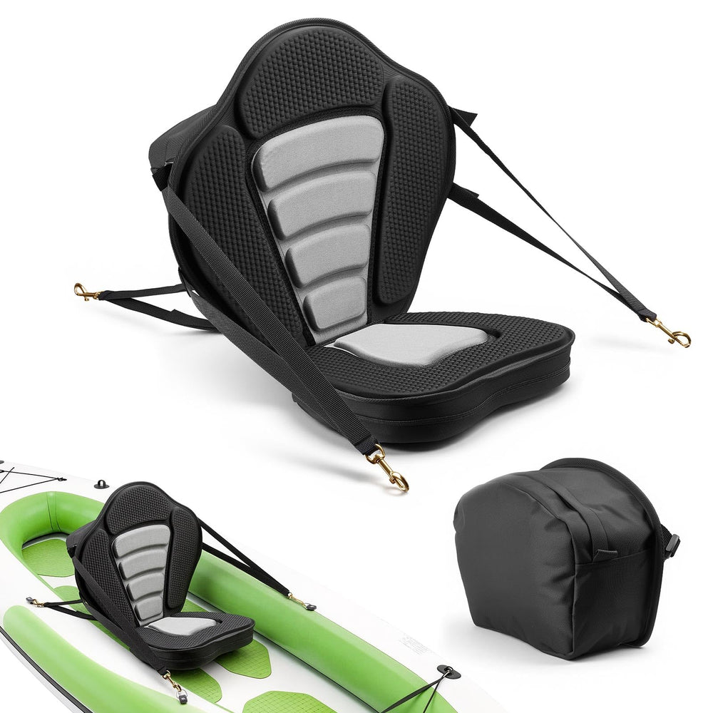 VEVOR front view seat installed on kayak showing added comfort and posture support