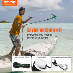 VEVOR folded anchor close-up highlighting compact size and transport ease
