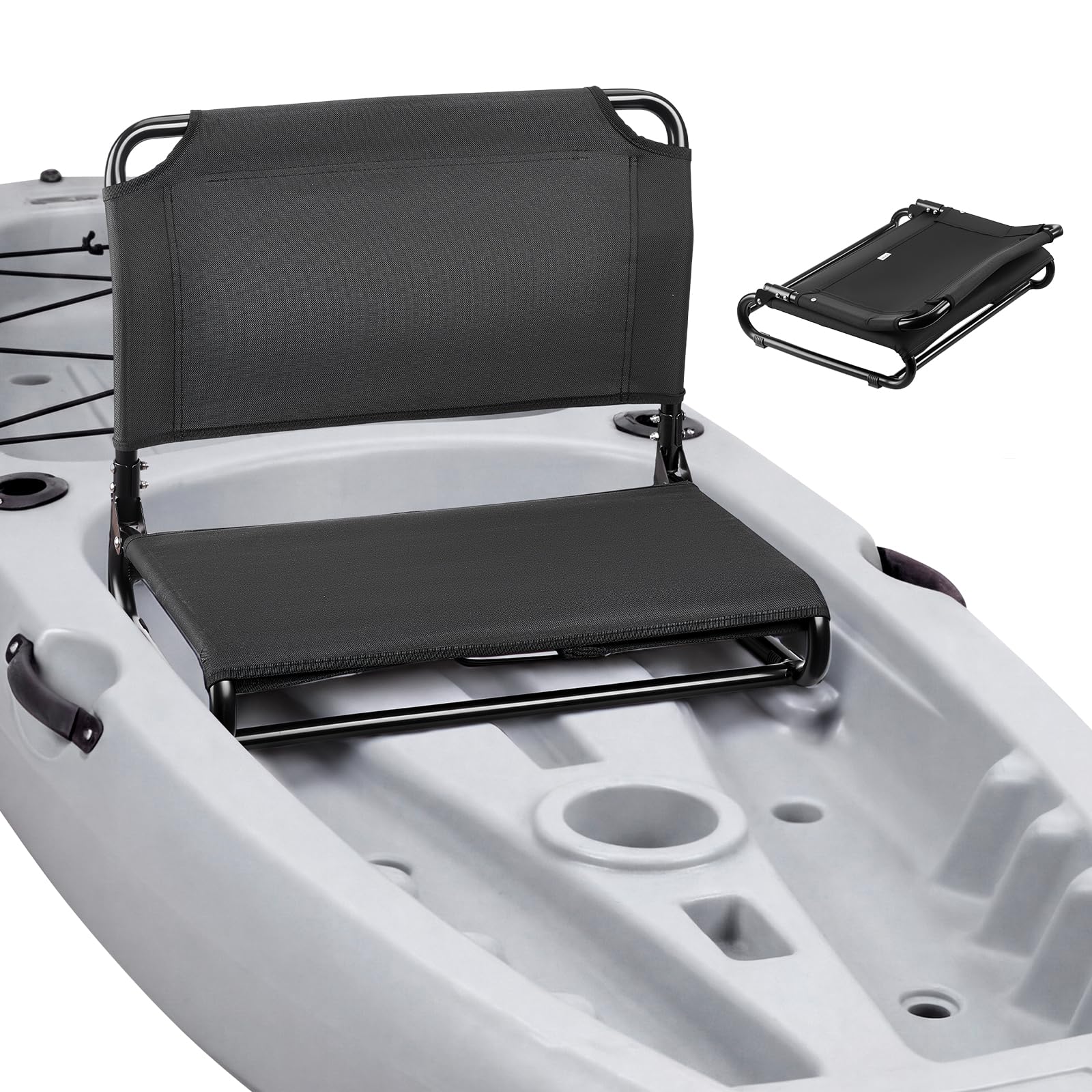 VEVOR kayak seat front view showing elevated comfort and improved posture