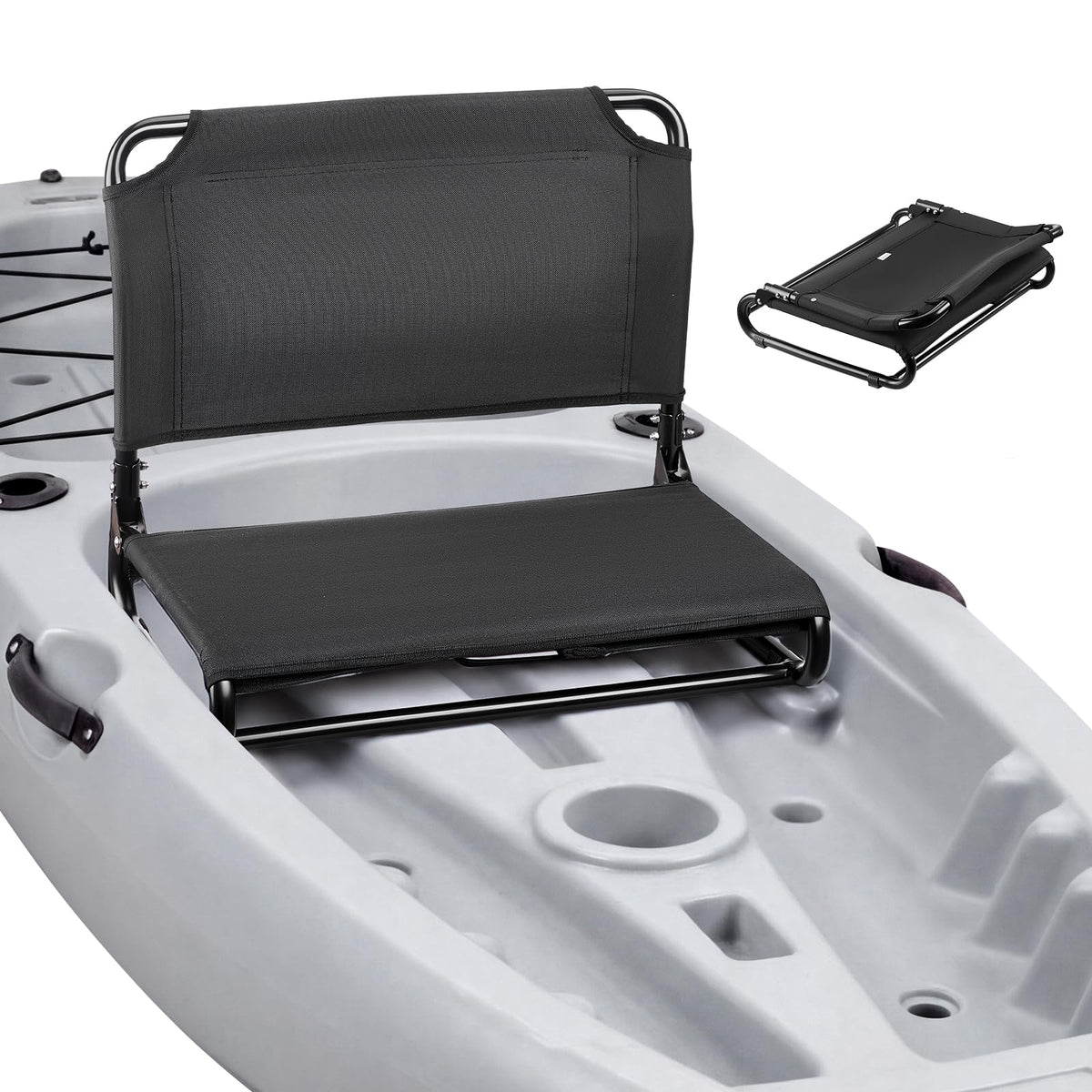 VEVOR kayak seat front view showing elevated comfort and improved posture