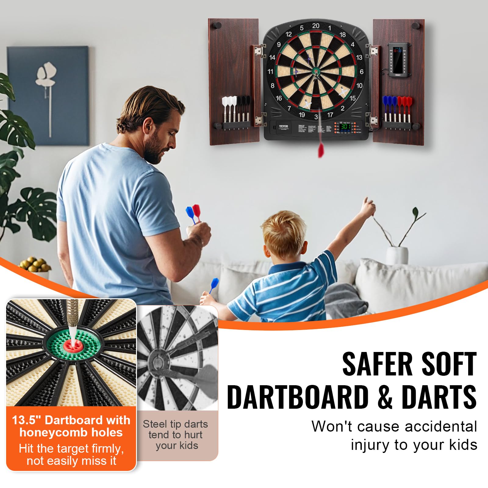 VEVOR LED scoring display lit showing clear scores for easy tracking