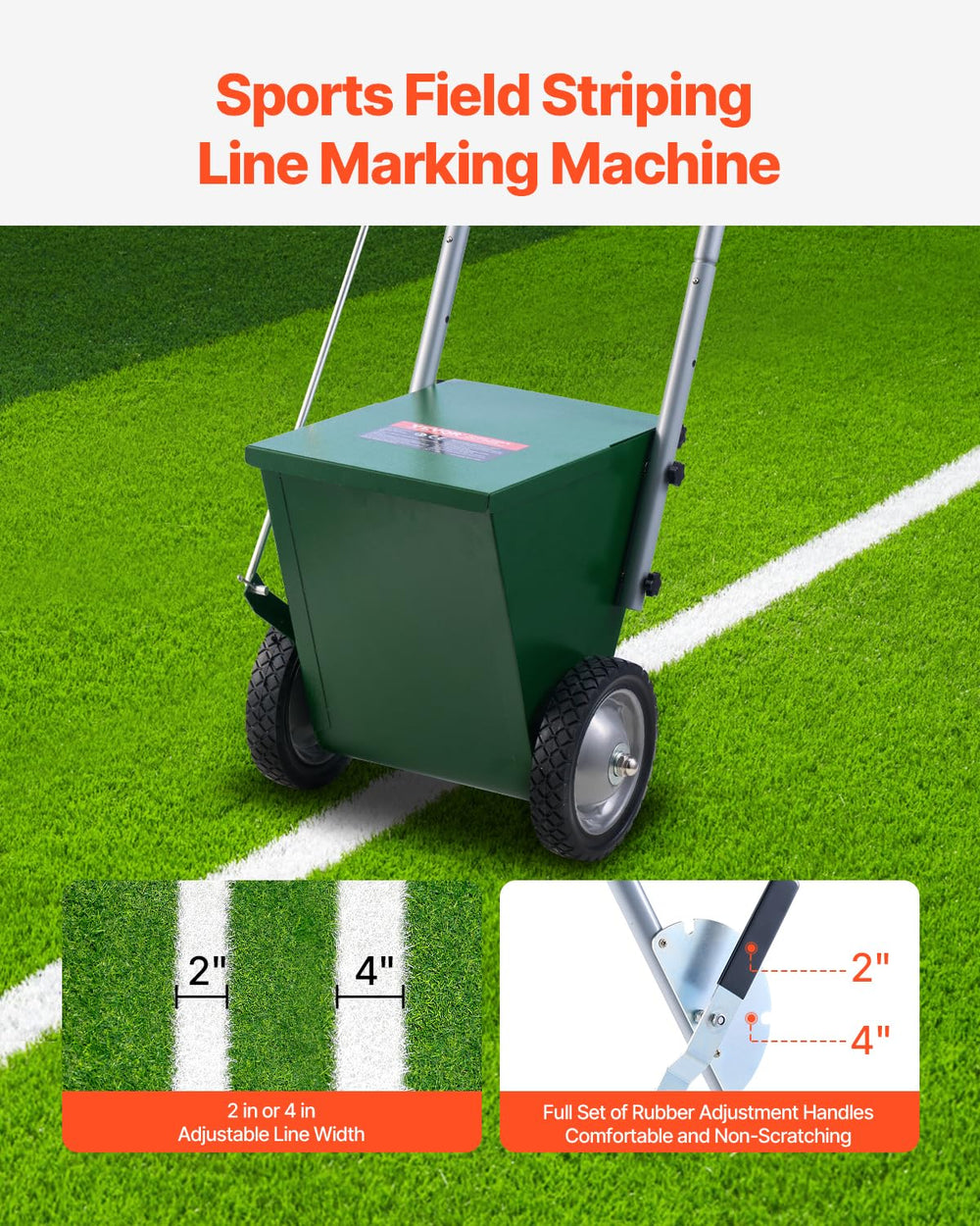 VEVOR closeup of heavy-duty metal wheel demonstrating durability and smooth rolling benefit