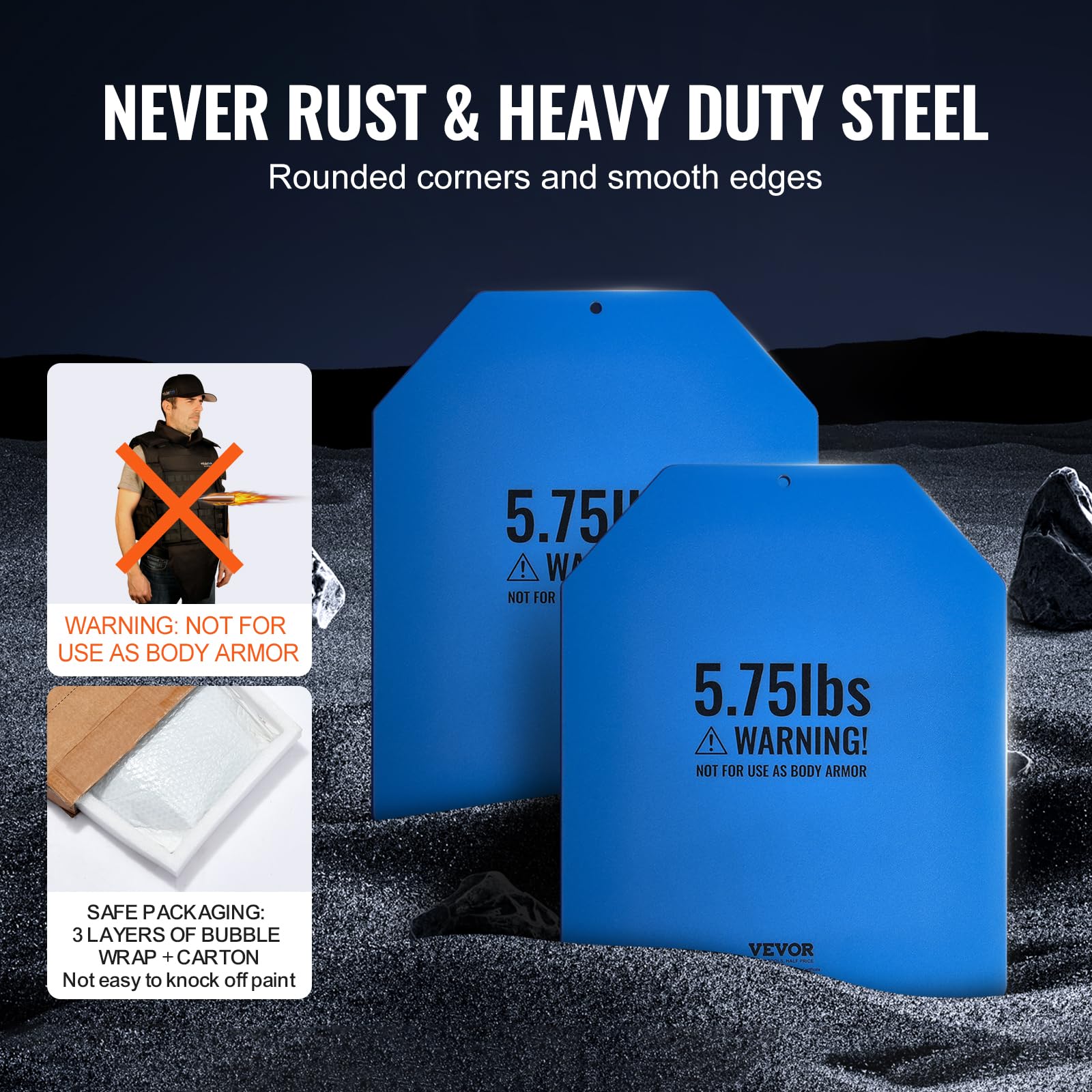 VEVOR plate inserted in a vest pocket demonstrating secure fit and stable movement during exercise
