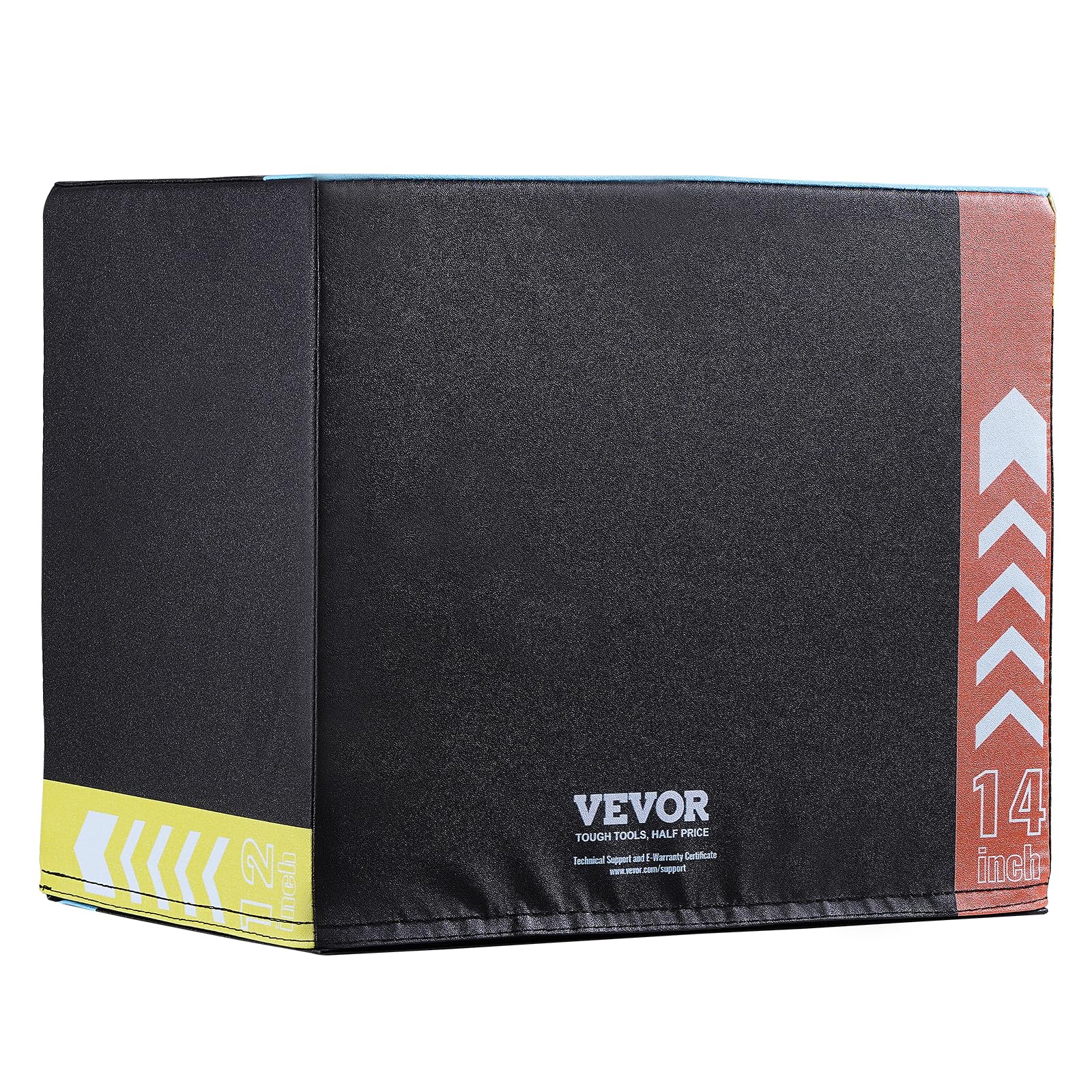 VEVOR size comparison next to dumbbell showing compact dimensions