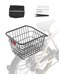 VEVOR front view of rear bike basket showing secure cargo space and convenience