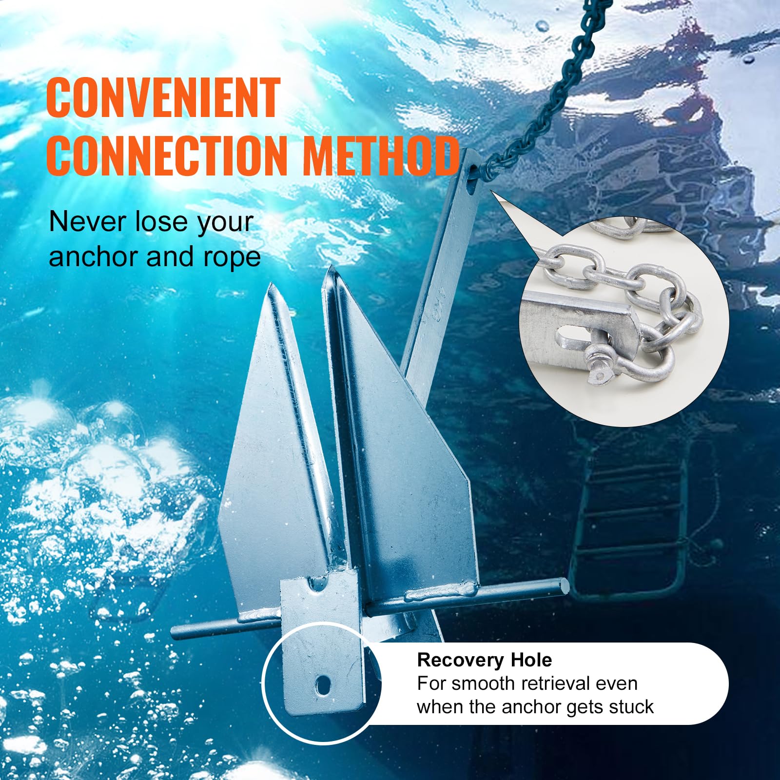 VEVOR shackle pair detail with secure attachment and load strength