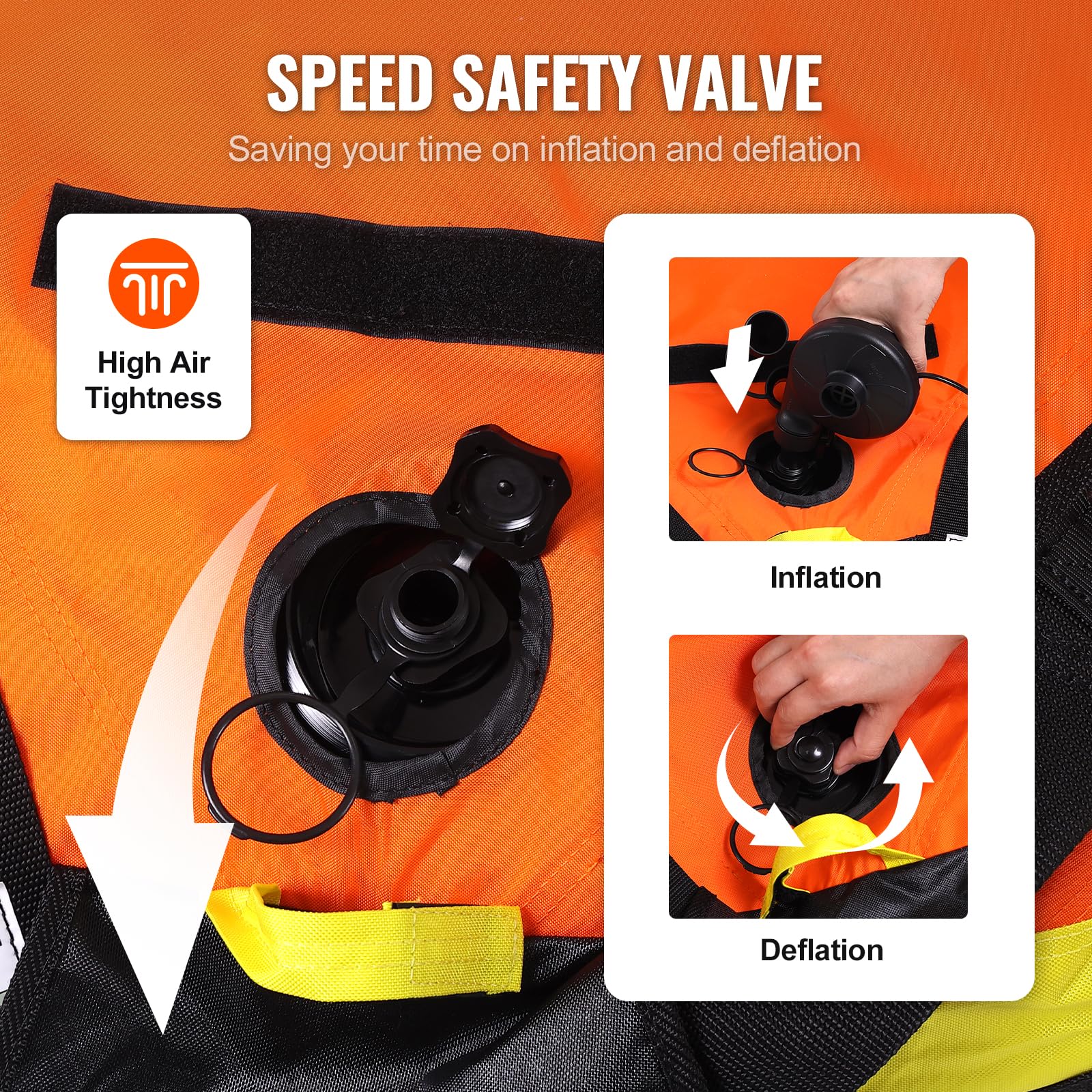VEVOR Boston valve close-up for quick inflation and airtight seal