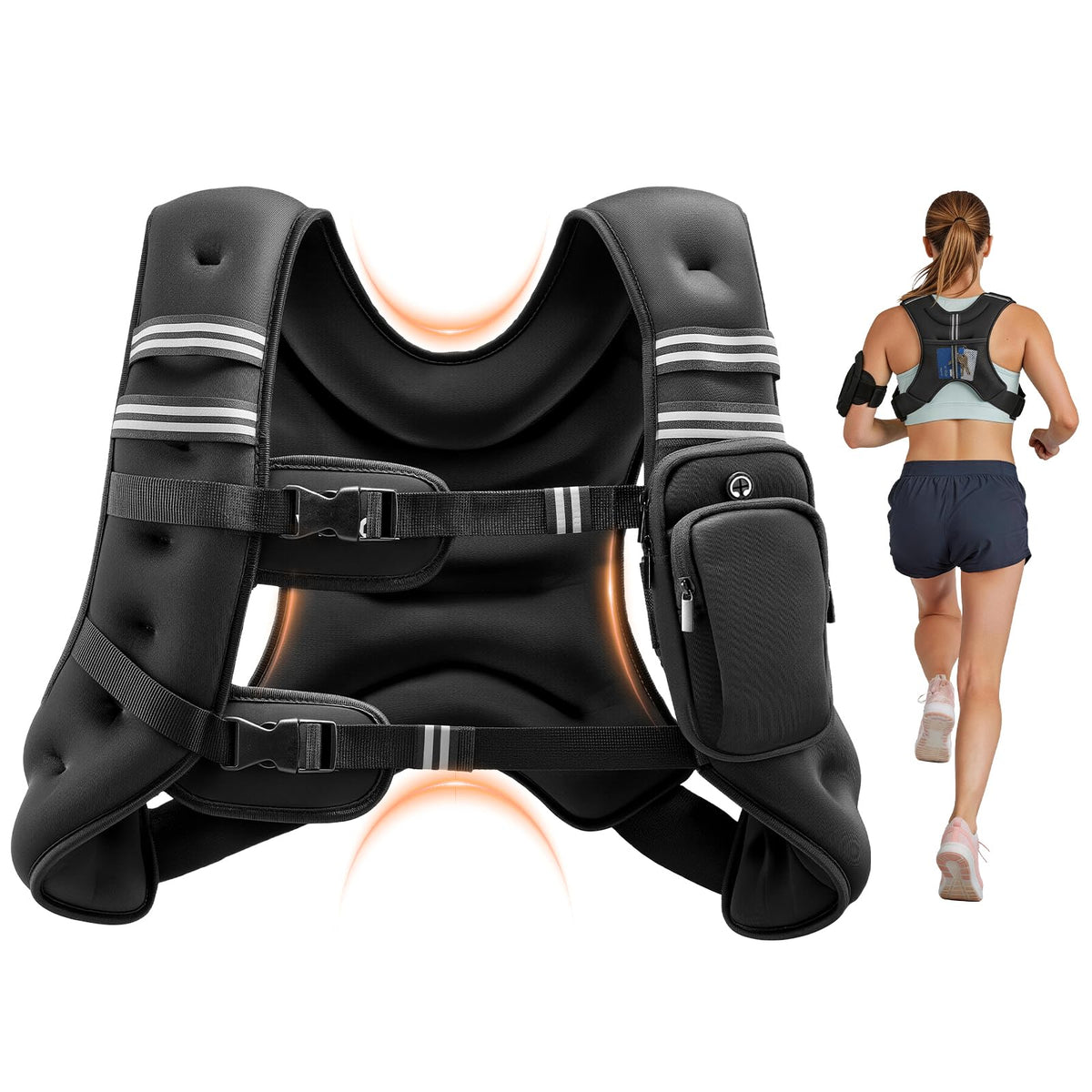 VEVOR front view of vest showing sleek fit and storage benefit